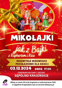 Sępólno Krajeńskie Wydarzenie Koncert Mikołajki jak z Bajki z Ruphertem i Rico